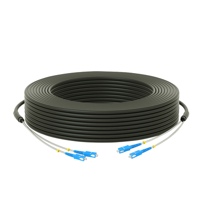 Customized OS2 Single Mode LC/SC/FC/ST/LSH Duplex Armored Fiber Patch Cable